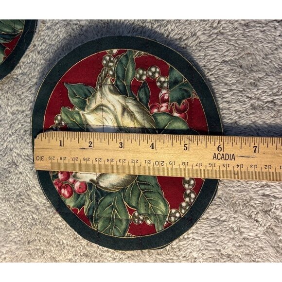 Quilted Holiday Coasters Set Of 8 Christmas Magnolia UNFINISHED - Picture 5 of 7